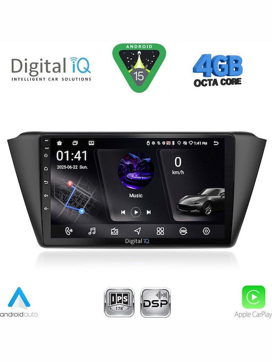 Digital IQ Car Audio System for Skoda Fabia 2015-2022 with Clima (Bluetooth/USB/WiFi/GPS/Apple CarPlay/Android Auto) with 9" Touch Screen
