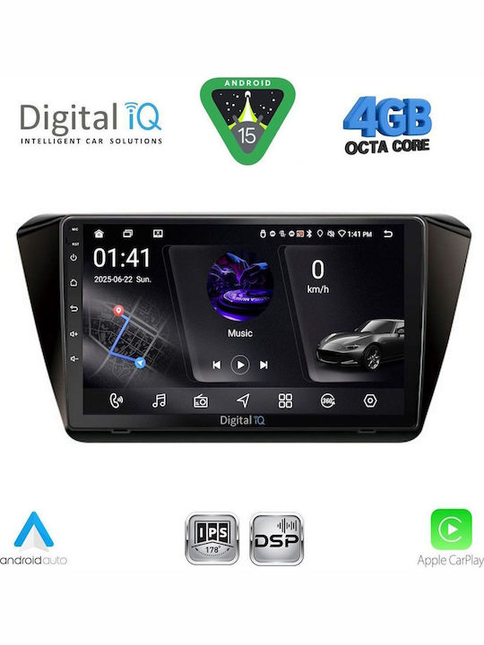 Digital IQ Car Audio System for Skoda Superb 2015-2023 with Clima (Bluetooth/USB/WiFi/GPS/Apple CarPlay/Android Auto) with 10" Touch Screen