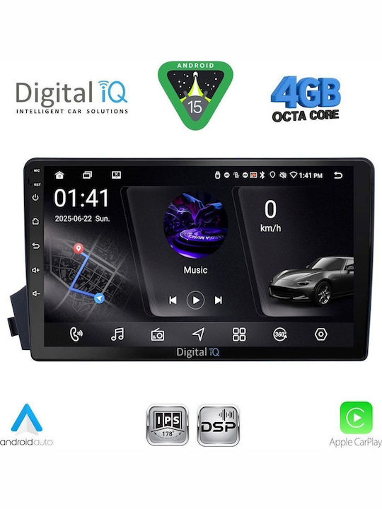 Digital IQ Car Audio System for Ssangyong Actyon / Kyron 2006-2015 Bluetooth USB WiFi GPS Apple CarPlay Android Auto with 9" Touch Screen