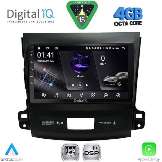 Digital IQ Ηχοσύστημα Αυτοκινήτου για Peugeot 4007 Mitsubishi Outlander Citroen C-Crosser 2006-2012 (Bluetooth/USB/WiFi/GPS/Apple-Carplay/Android-Auto) με Οθόνη Αφής 9"