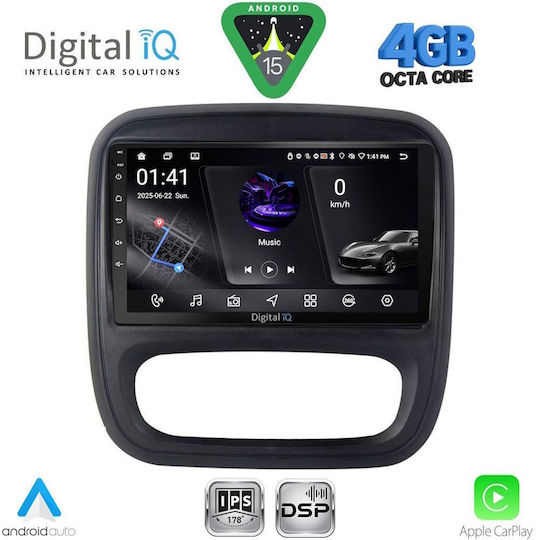 Digital IQ Car Audio System for Opel Vivaro Renault Trafic Nissan NV300 2014-2020 Bluetooth USB WiFi GPS Apple CarPlay Android Auto with 9" Touch Screen