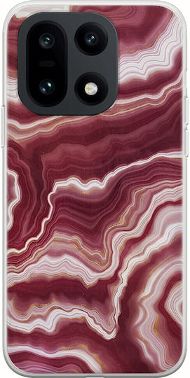 Mobile Phone Case Agate Stone Red OnePlus 15 5G Flexible TPU Transparent Silicone