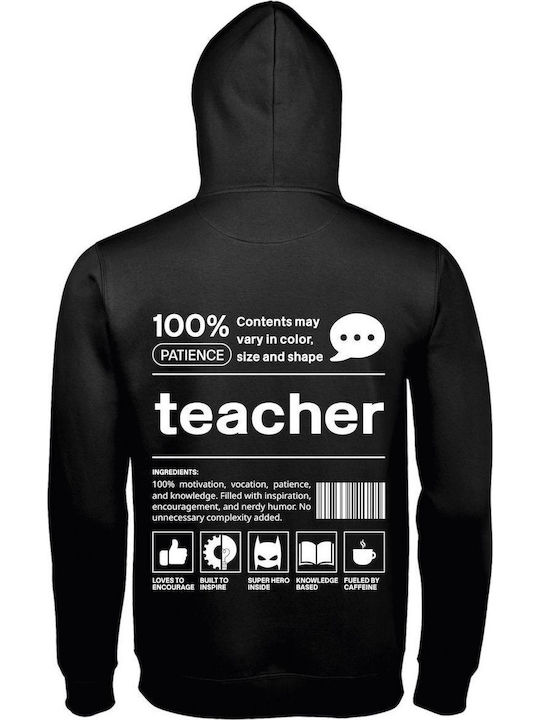 Hoodie Organic Unisex " Funny Teacher Barcode D...