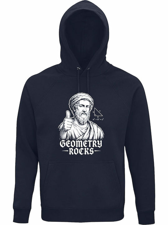 Hoodie Organic Unisex " Geometry Rocks Pythagor...