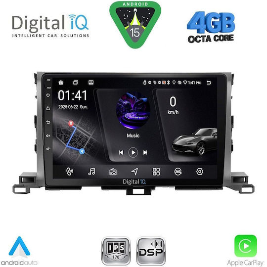 Digital IQ Ηχοσύστημα Αυτοκινήτου για Toyota Highlander 2014-2019 (Bluetooth/USB/WiFi/GPS/Apple-Carplay/Android-Auto) με Οθόνη Αφής 10"