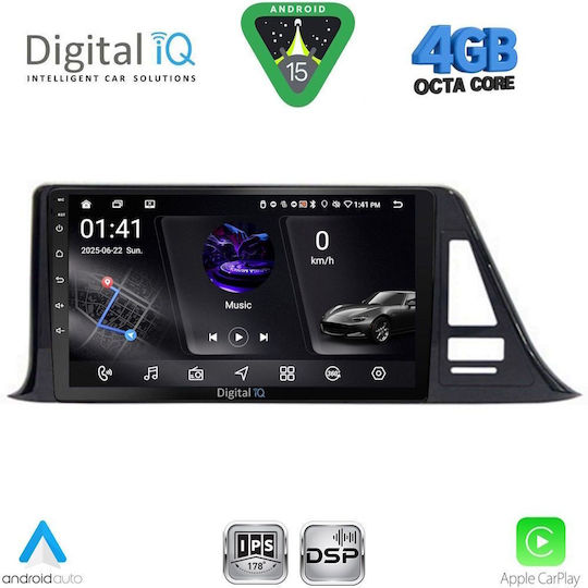 Digital IQ Ηχοσύστημα Αυτοκινήτου για Toyota C-HR 2017-2023 (Bluetooth/USB/WiFi/GPS/Apple-Carplay/Android-Auto) με Οθόνη Αφής 9"