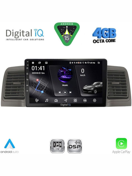 Digital IQ Car Audio System for Toyota Corolla 2001-2006 Bluetooth USB WiFi GPS Apple CarPlay Android Auto with 9" Touch Screen