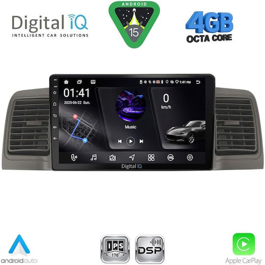 Digital IQ Car Audio System for Toyota Corolla 2001-2006 Bluetooth USB WiFi GPS Apple CarPlay Android Auto with 9" Touch Screen