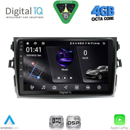 Digital IQ Car Audio System for Toyota Corolla 2006-2012 Bluetooth USB WiFi GPS Apple CarPlay Android Auto with 9" Touch Screen