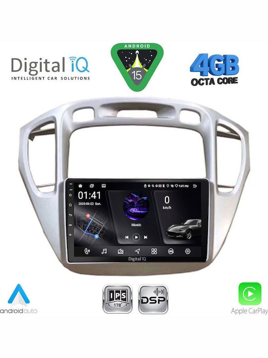 Digital IQ Автомобилна Аудио Система За Toyota Highlander 2002-2009 Bluetooth USB Вграден Wi-Fi GPS Apple CarPlay Android Auto С Touch Screen 9"