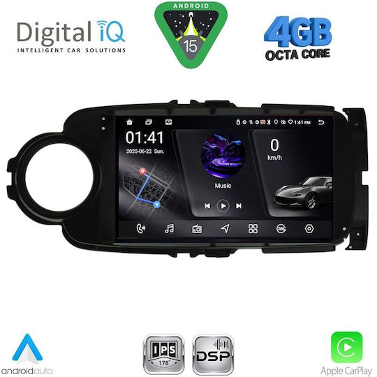Digital IQ Ηχοσύστημα Αυτοκινήτου για Toyota Yaris 2011-2015 (Bluetooth/USB/WiFi/GPS/Apple-Carplay/Android-Auto) με Οθόνη Αφής 9"