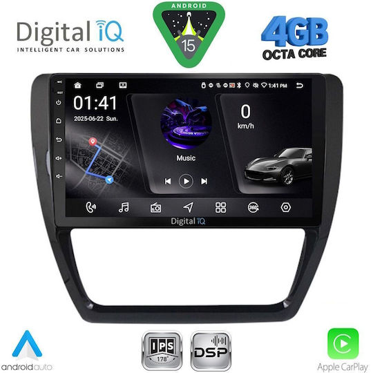 Digital IQ Ηχοσύστημα Αυτοκινήτου για Volkswagen Jetta 2010-2016 με Clima (Bluetooth/USB/WiFi/GPS/Apple-Carplay/Android-Auto) με Οθόνη Αφής 10"
