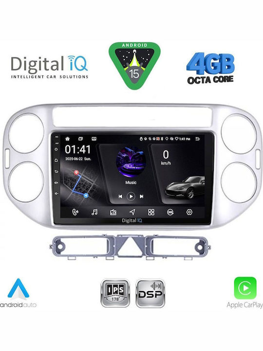 Digital IQ Car Audio System for Volkswagen Tiguan 2004-2011 with Clima (Bluetooth/USB/WiFi/GPS/Apple CarPlay/Android Auto) with 9" Touch Screen