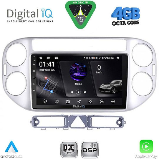 Digital IQ Car Audio System for Volkswagen Tiguan 2004-2011 with Clima (Bluetooth/USB/WiFi/GPS/Apple CarPlay/Android Auto) with 9" Touch Screen