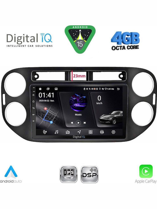Digital IQ Car Audio System for Volkswagen Tiguan 2011-2016 with Clima (Bluetooth/USB/WiFi/GPS/Apple CarPlay/Android Auto) with 9" Touch Screen