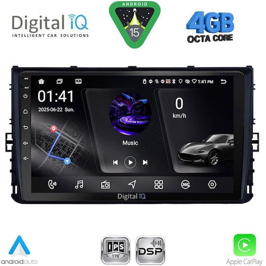 Digital IQ Ηχοσύστημα Αυτοκινήτου για Volkswagen Polo / T-Roc / T-Cross 2017 με Clima (Bluetooth/USB/WiFi/GPS/Apple-Carplay/Android-Auto) με Οθόνη Αφής 9"