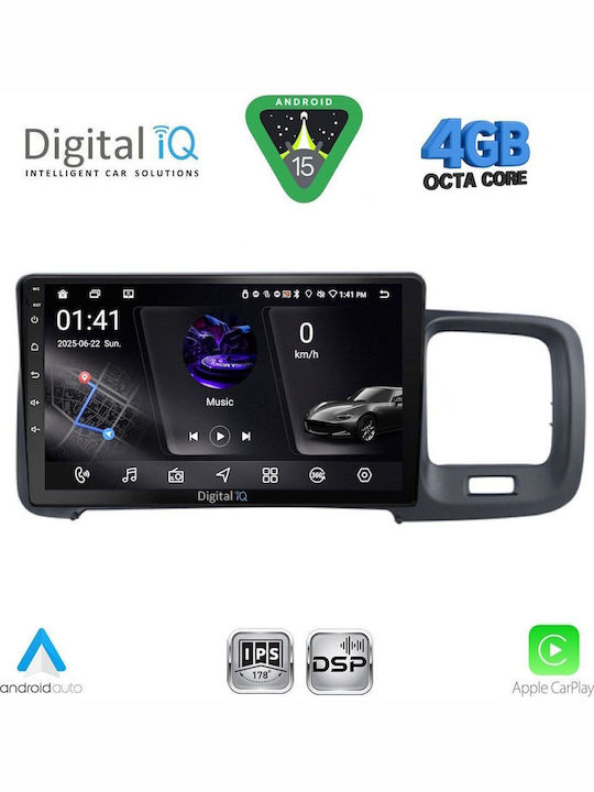 Digital IQ Car Audio System for Volvo S60 2010-2018 Bluetooth USB WiFi GPS Apple CarPlay Android Auto with 9" Touch Screen