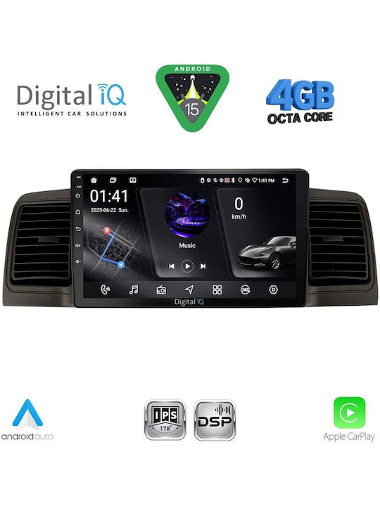 Digital IQ Car Audio System for Toyota Corolla 2001-2006 Bluetooth USB WiFi GPS Apple CarPlay Android Auto with 9" Touch Screen