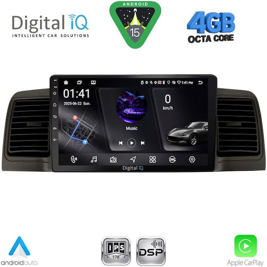 Digital IQ Car Audio System for Toyota Corolla 2001-2006 Bluetooth USB WiFi GPS Apple CarPlay Android Auto with 9" Touch Screen