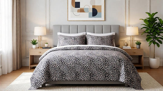 MayHome Duvet Cover Set 160x240cm Single With Pillowcase Gray
