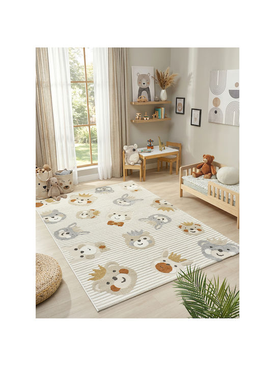 SteweHome Παιδικό Χαλί Καφέ 100x200cm Πάχους 60mm
