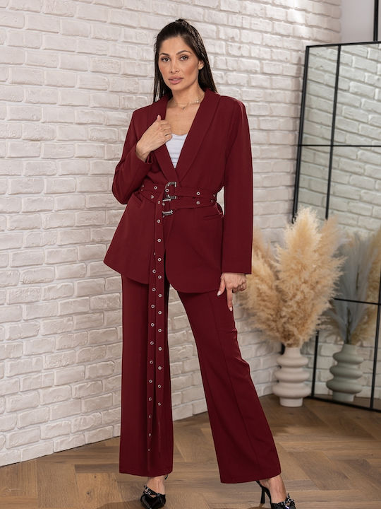 Pantaloni Dama Burgundy Costum