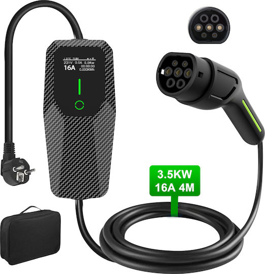 Junsun Încărcător Portabil Cu O Singură Fază 3.5kW Cu Cablu Încorporat 4m Tipul 2
