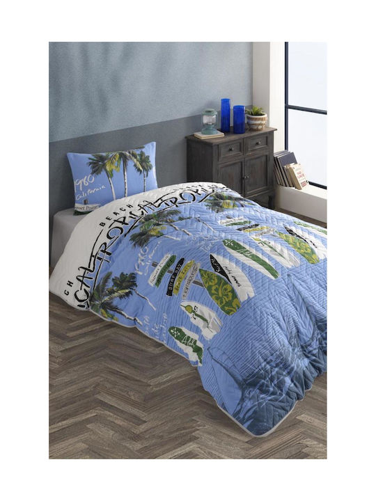SteweHome Set Kids Duvet Cover Double Size With Cotton Blue Pillowcase 180x230cm