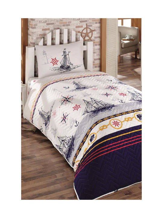 SteweHome Set Kids Duvet Cover Double Size with Pillowcase Cotton Dark Blue 180x230cm