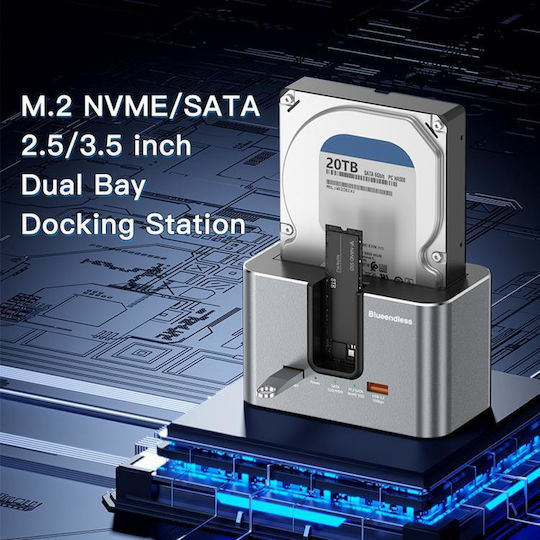 Blueendless Докинг Станция за С ATA Твърди Дискове с USB 3.2 Свързаност (VB561P)