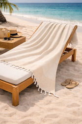 SteweHome Cotton Beach Towel-Pareo Beige