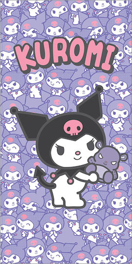 Kids Beach Towel Solart 4958 Kuromi Microfiber 70x140 Cm Purple 4958