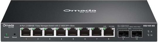 TP-LINK ES210X-M2 Managed L2 Switch with 8 Ethernet Ports and 2 SFP Ports