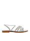 Women's Flat Sandals Silver 110+Silver