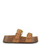 Damen Flache Sandalen Braun