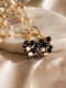 The Gem Stories Stud Earrings Made of Steel with Stones & Black Pearls Earrings