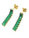 Puppis Earrings Dangle Steel Gold Plated with Green Stones