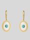 The Gem Stories Gold Plated Steel Earrings with Beige Stones