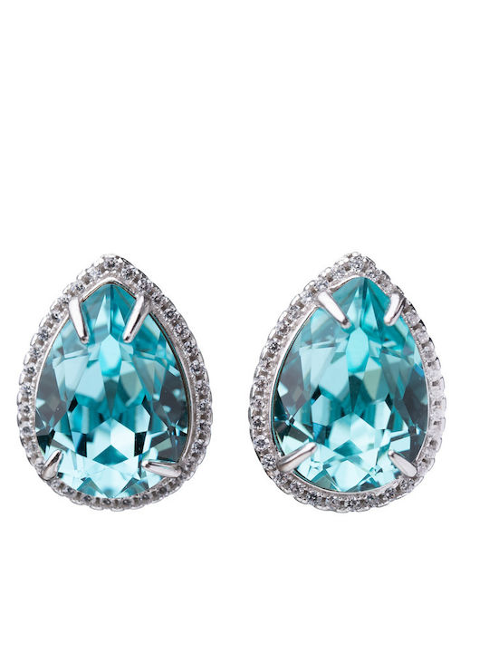 The Gem Stories Ohrringe Stecknadelverschluss aus Silber mit Türkis Steinen The Gem Stories Ohrringe Stecknadelverschluss aus Silber mit Türkis Steinen