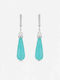 The Gem Stories Dangle Silver Gold Plated Earrings with Turquoise Stones