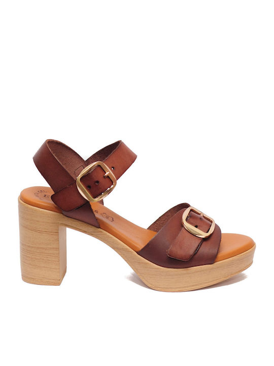 Eva Frutos Sandale Din Piele Maro