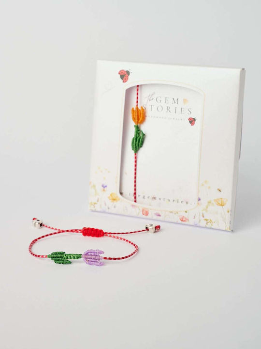 The Gem Stories Women's Martaki Macrame Bracelet with Flower Design Made of Cord