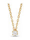 Kiriakos Gofas Solitaire Necklace Made of Gold Plated Silver with Diamond