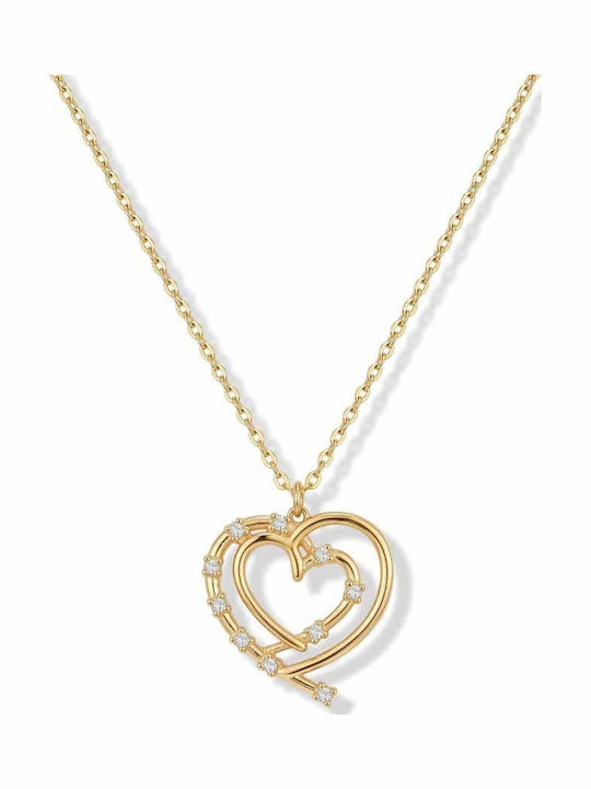 Rebekka Necklace with Heart Design in Gold Plated Steel
