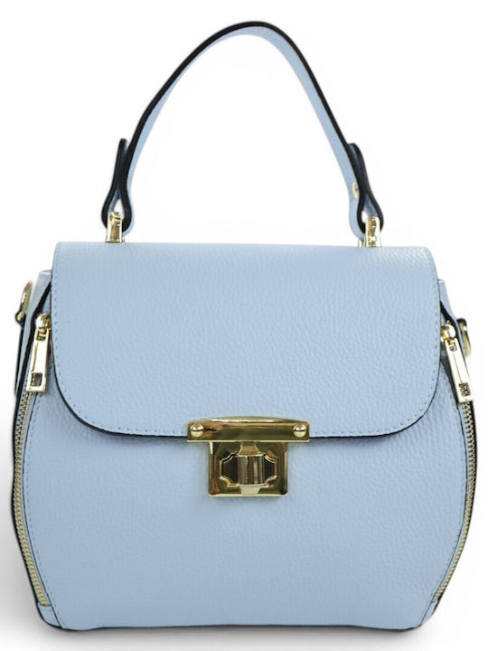 Leather Women's Light Blue Shoulder Bag