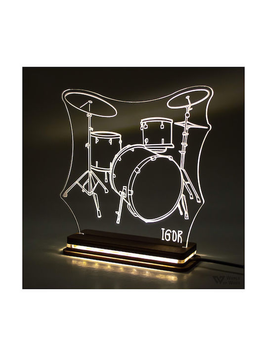 World of Wood Decorative Table Lamp Drums LED 1...