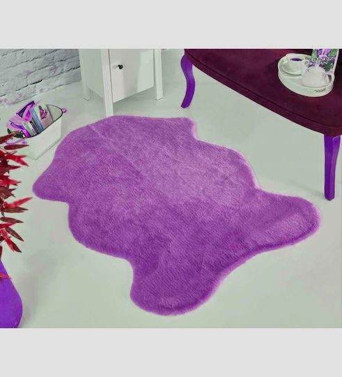 SteweHome Covor Antiderapant Rectangular Din Blană Lila 120x180cm
