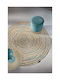 Guy Laroche Floral Round Summer Rug Made of Jute Floral Azul Φ150cm