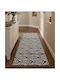 Nordic Leaf Non-Slip Rectangular Wicker Rug Grey 60x140cm