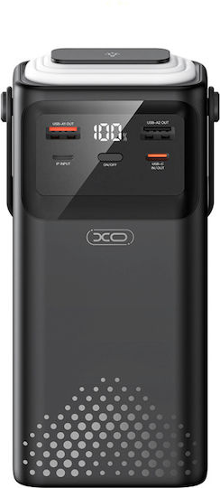 XO PR285 Power Bank 30000mAh με 2 Θύρες USB-A και Θύρα USB-C Power Delivery / Quick Charge 2.0 Μαύρο